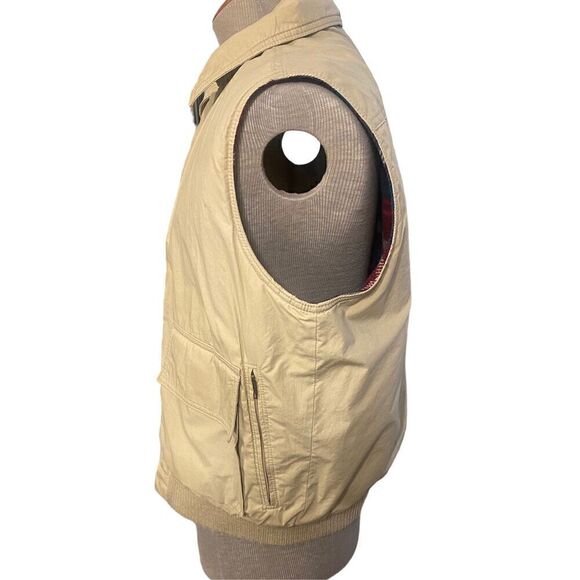 Woolrich  Vtg Wool Lined Fishing/Sporting Vest Khaki Exterior Size L Packable - Picture 3 of 12